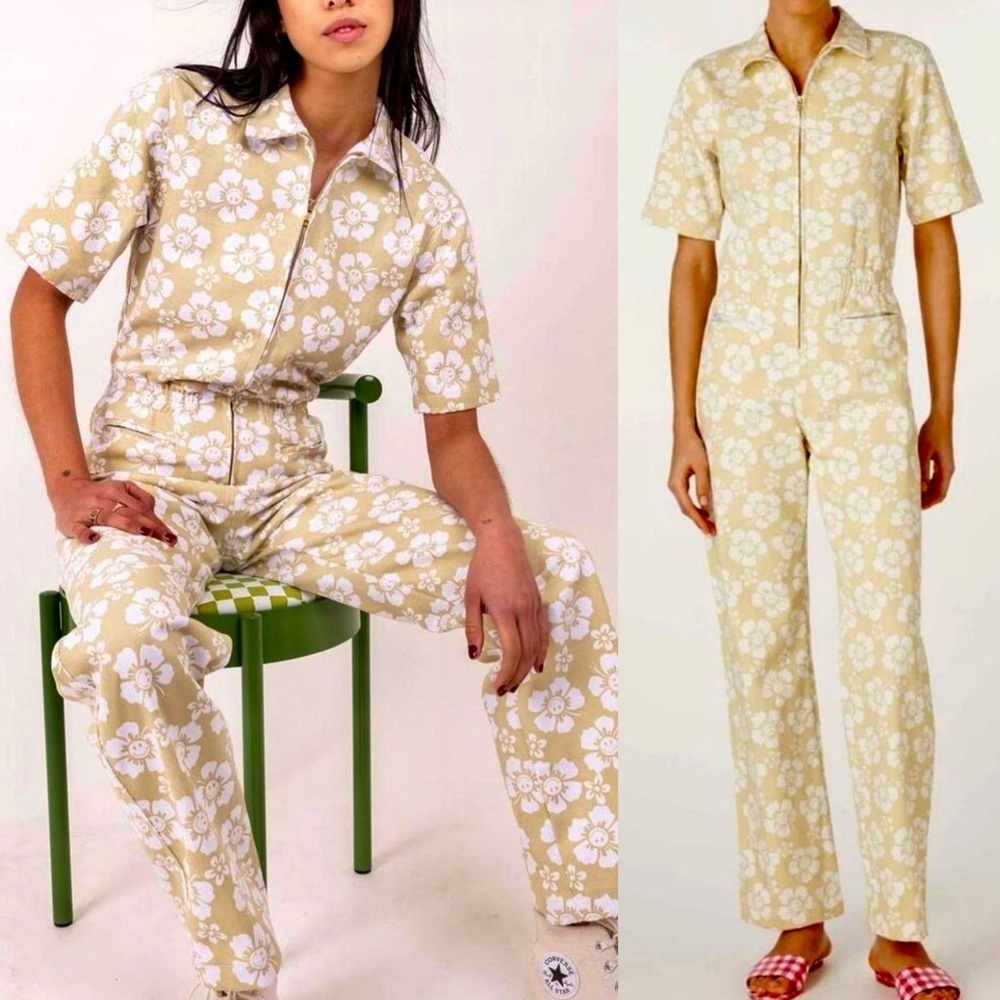 Emma Mulholland On Holiday Happy Hawaii Hibiscus Boiler Suit Jumpsuit